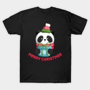 Cute Panda Merry Christmas T-Shirt